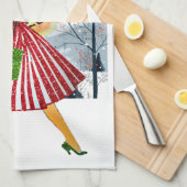 1950 Kerstman  dame Theedoek (Quarter Fold)