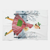 1950 Kerstman  dame Theedoek (Horizontaal)