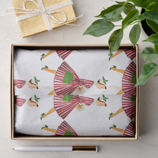 1950 Kerstman dame Tissuepapier (Geschenk)