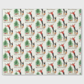 1950 Kerstman met Vintage Koppel Cadeaupapier (Vlak)