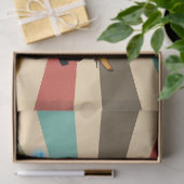 1950 Kerstmis paar met Retro achtergrond Tissuepapier (Geschenk)