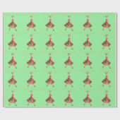 1950 Kerstmis Vintage Dame  Cadeaupapier (Vlak)
