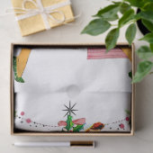 1950 Kerstmisvrouw met Kerstboom Tissuepapier (Geschenk)