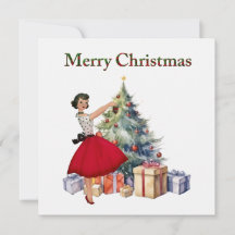 1950 Kerstvrouw met kerstboom