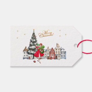 1950 kerstwinkels cadeaulabel