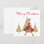 1950 kerstwinkels feestdagenkaart (Voorkant / Achterkant)