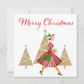 1950 kerstwinkels feestdagenkaart (Voorkant)