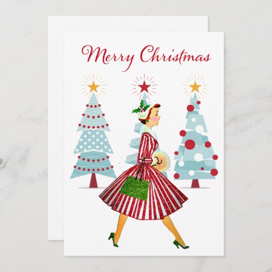 1950  kerstwinkels feestdagenkaart (Voorkant / Achterkant)