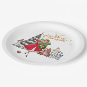 1950  kerstwinkels papieren bordje (Gekanteld)