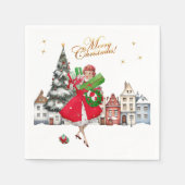 1950  kerstwinkels servet (Voorkant)