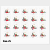 1950  kerstwinkels vierkante sticker (Vel)