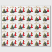 1950 kerstwinkels voor kerstcadeautjes cadeaupapier (Vlak)