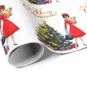 1950 kerstwinkels voor kerstcadeautjes cadeaupapier (Rol Hoek)