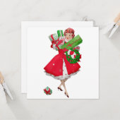 1950  kerstwinkels voor kerstcadeautjes kaart (Voorkant / Achterkant in situ)