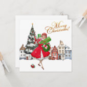 1950  kerstwinkels voor kerstcadeautjes kaart (Voorkant / Achterkant in situ)