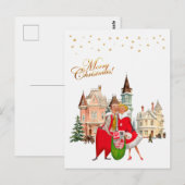 1950 Koppel Kerstmis Vieren Briefkaart (Voorkant / Achterkant)