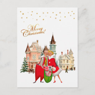 1950 Koppel Kerstmis Vieren Briefkaart