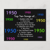 1950 liedjes briefkaart (Voorkant)