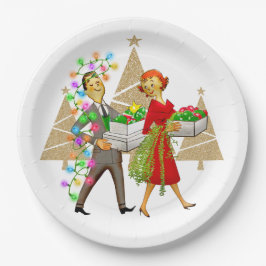 1950  Man en Vrouw Paar Papieren Bordje