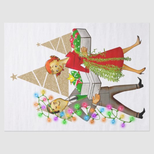 1950  Man en Vrouw Paar Tissuepapier (Voorkant)