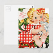 1950-meisje met Doll Briefkaart (Voorkant / Achterkant)