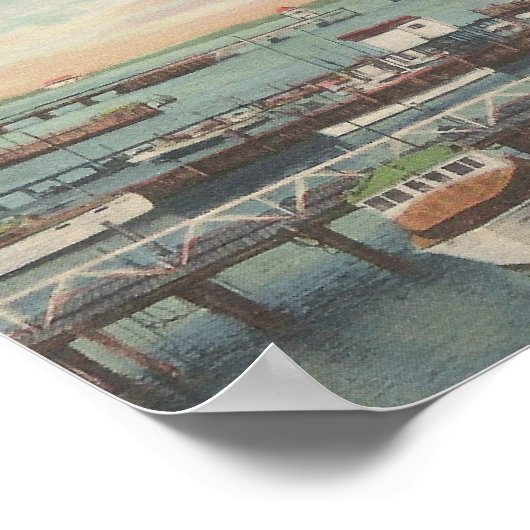 1950 Ocean City, MD Charter Vist Boat Dock Poster (Hoek)