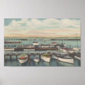 1950 Ocean City, MD Charter Vist Boat Dock Poster (Voorkant)