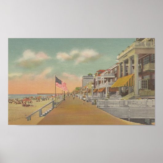 1950 Ocean City, MD Cottages & Beach Poster (Voorkant)