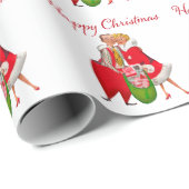 1950  Paar met Kerstcadeauzak Cadeaupapier (Rol Hoek)