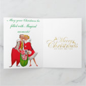 1950  Paar met Kerstcadeauzak Kaart (Binnen)