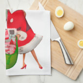 1950  Paar met Kerstcadeauzak Theedoek (Quarter Fold)