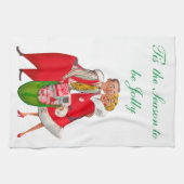 1950  Paar met Kerstcadeauzak Theedoek (Horizontaal)