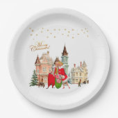 1950  paar Vrolijk kerstfeest Papieren Bordje (Voorkant)