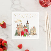 1950 paar Vrolijk kerstfeest Servet (Insitu)