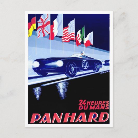 1950 Panhard Le Mans raceadvertentie Briefkaart (Voorkant)
