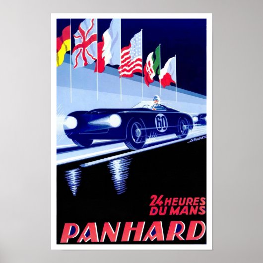 1950 Panhard Le Mans raceadvertentie Poster (Voorkant)