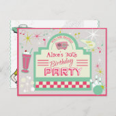 1950 Party Invitation Briefkaart (Voorkant / Achterkant)