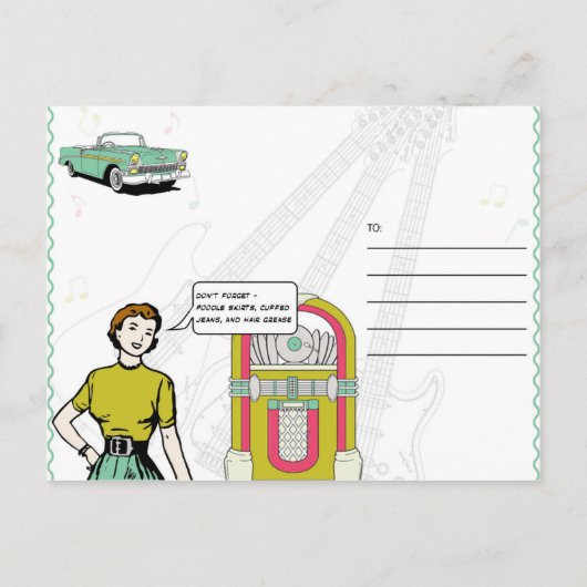 1950 Party Invitation Briefkaart (Achterkant)