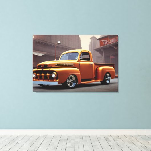1950 Pickup Truck Canvas afdrukken (Insitu (Houten vloer))