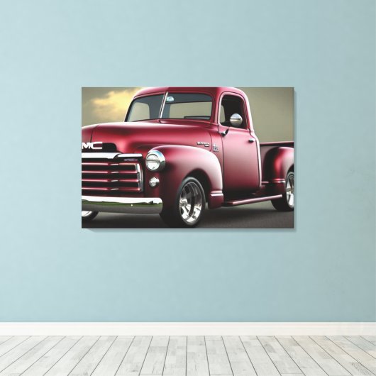 1950 Pickup Truck Canvas afdrukken (Insitu (Houten vloer))