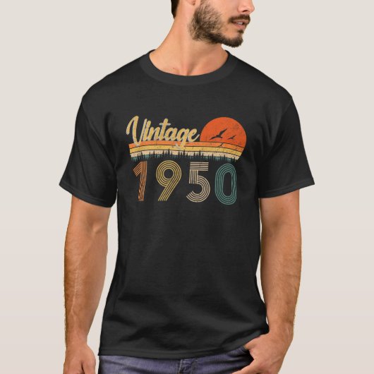  1950 Retro 71 jaar oude verjaardag T-shirt (Voorkant)