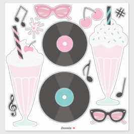 1950 Retro Diner Stickers - Sock Hop Rock en Rol