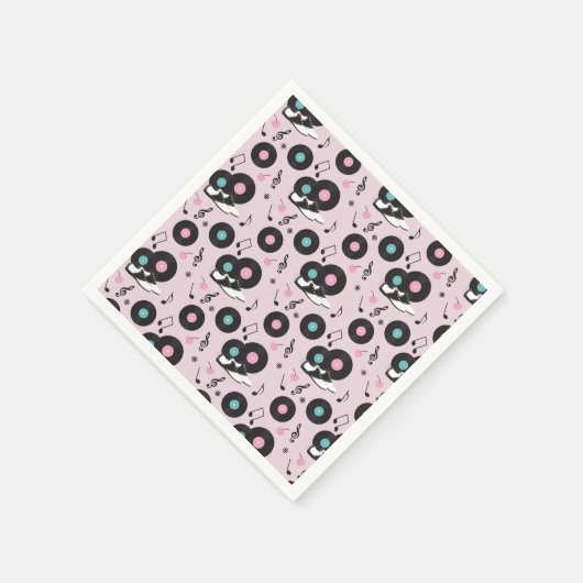 1950 Retro Diner Verjaardag servetten - Sock Hop R (Hoek)