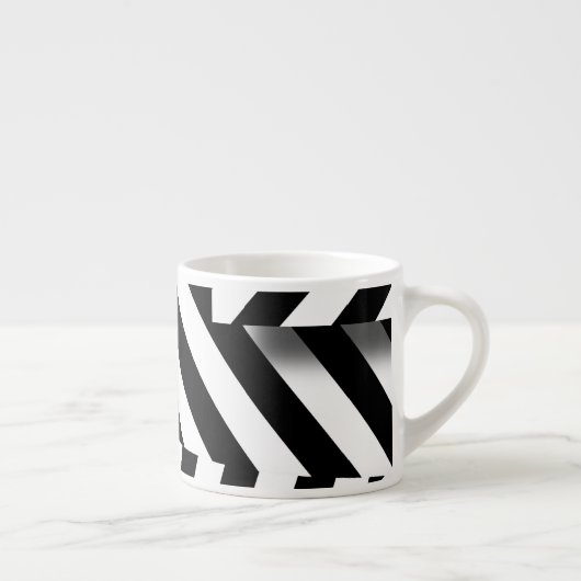 1950 retro modern memphis stijl zwart-wit espresso kop (Rechts)