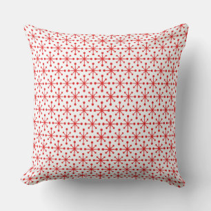 1950 Retro Red op wit Star Pattern Kussen