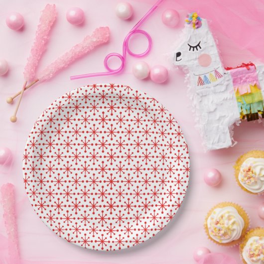 1950 Retro Star-patroon Papieren Bordje (Feest)