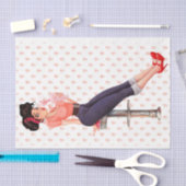 1950 Rockabilly Pinup Milkshake Maven Decoupage Tissuepapier (Craft)