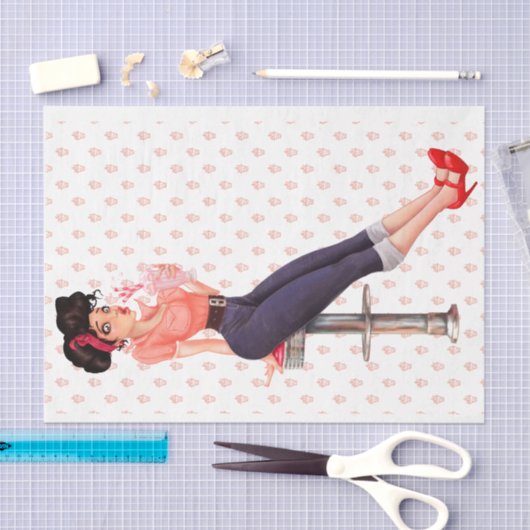 1950 Rockabilly Pinup Milkshake Maven Decoupage Tissuepapier (Craft)
