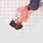 1950 Rockabilly Pinup Milkshake Maven Decoupage Tissuepapier (Detail)