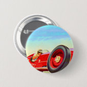 1950 rode racewagen ronde button 5,7 cm (Voorkant /achterkant)